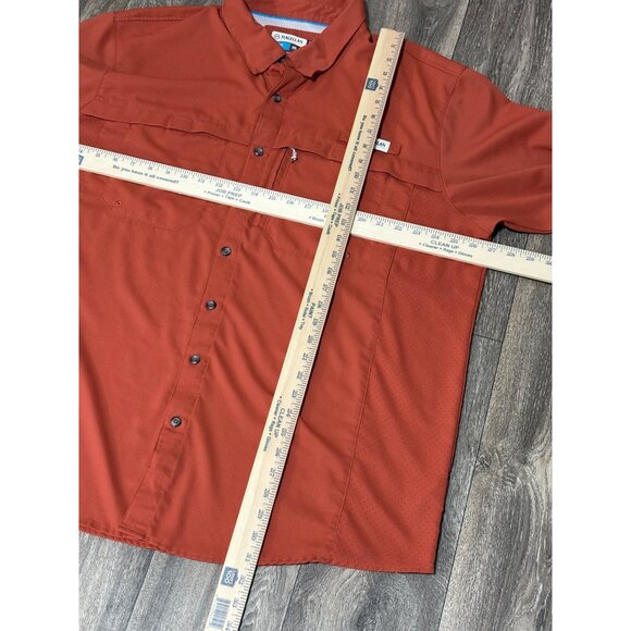 MAGELLAN MENS OUTDOOR SHIRT ROLL TAB SLEEVE 2XL FISHING GEAR BURNT ORANGE - Picture 5 of 11